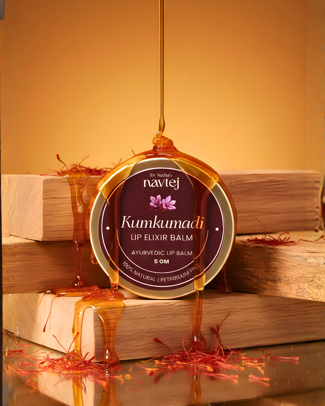 Reading Ayurvedic skincare labels with Kumkumadi Lip Elixir Balm