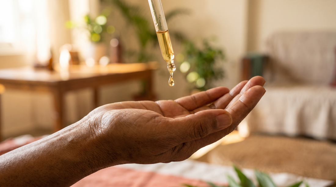 Ayurvedic golden facial oil dropper for skin