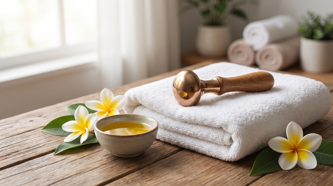 Kansa wand facial massage - bronze Ayurvedic tool for glowing skin