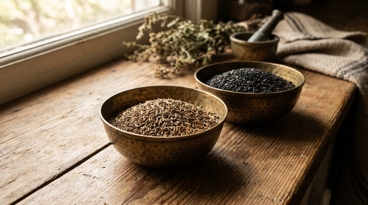 Gajar Beej and Kaale Til seeds for women's monthly cycle support - Ayurvedic seed cycling