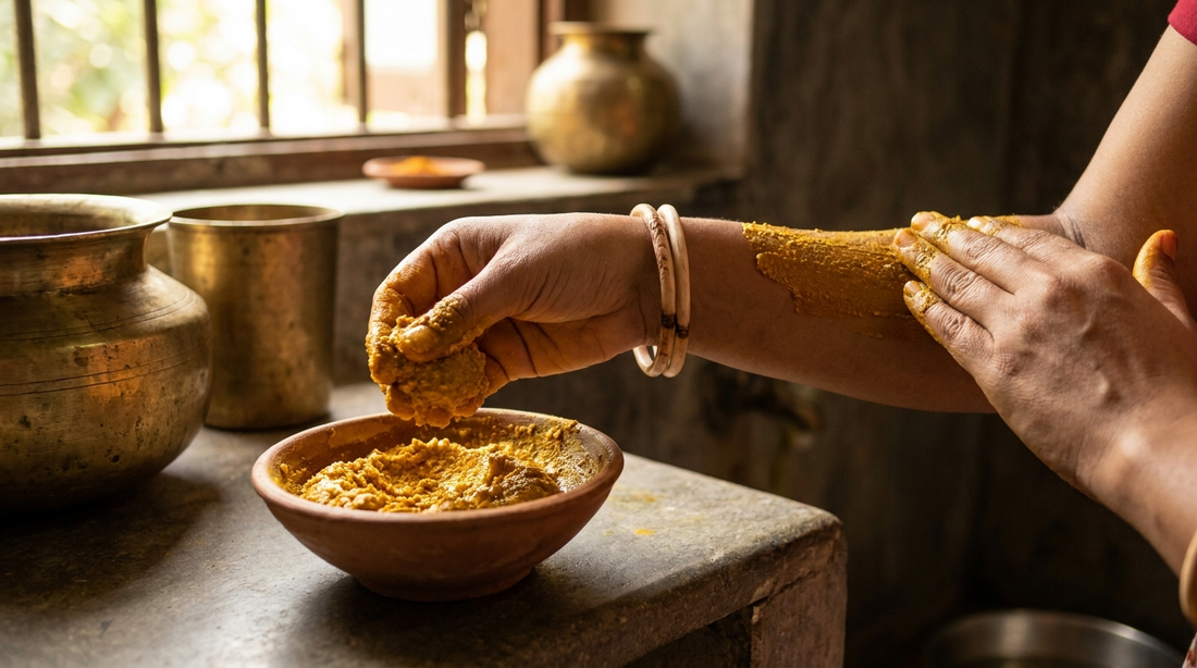 पारंपरिक उटणे आंघोळीचा आयुर्वेदिक विधी